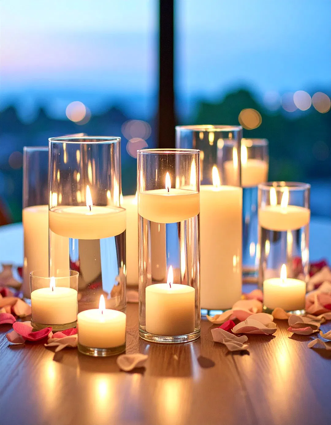 Floating Candle Cylinder Arrangements