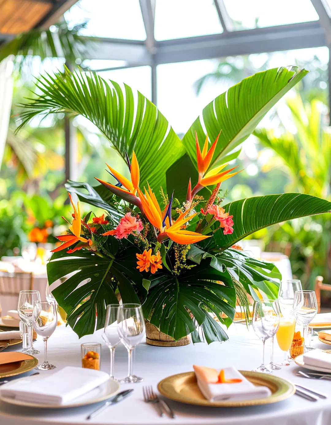 Tropical Palm Leaf Displays