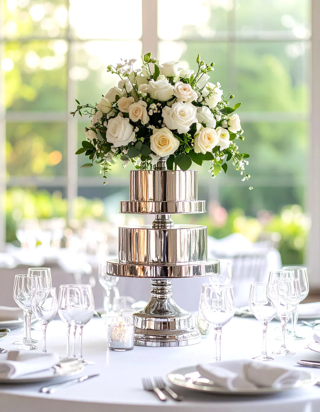 Silver Mercury Glass Towers