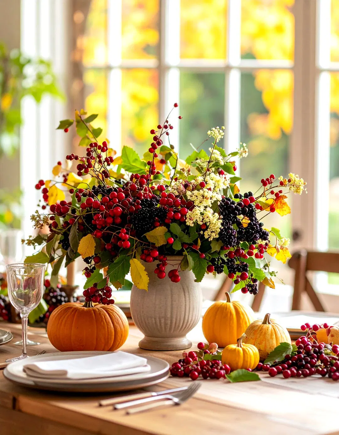 Berry Branch and Foliage Arrangements