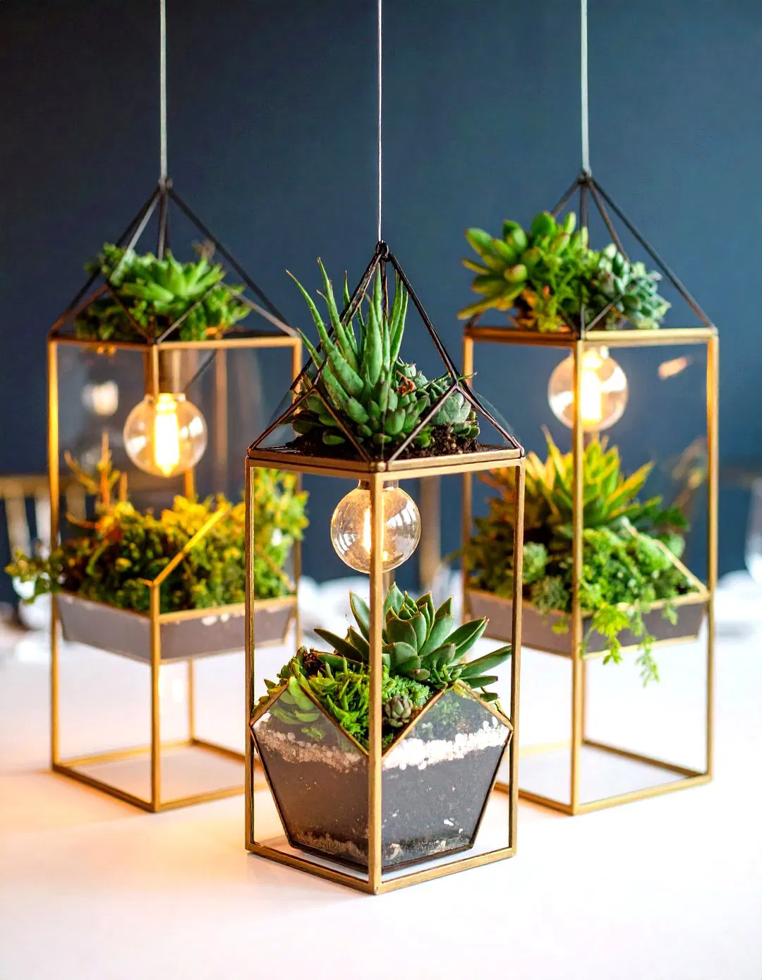 Tall Succulent and Air Plant Displays