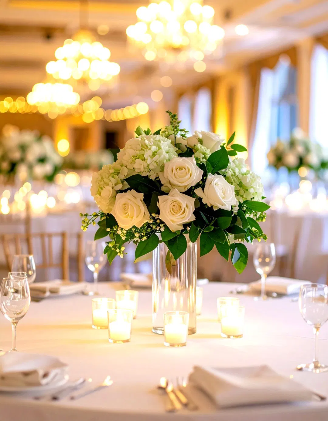 Elegant White and Green Columns