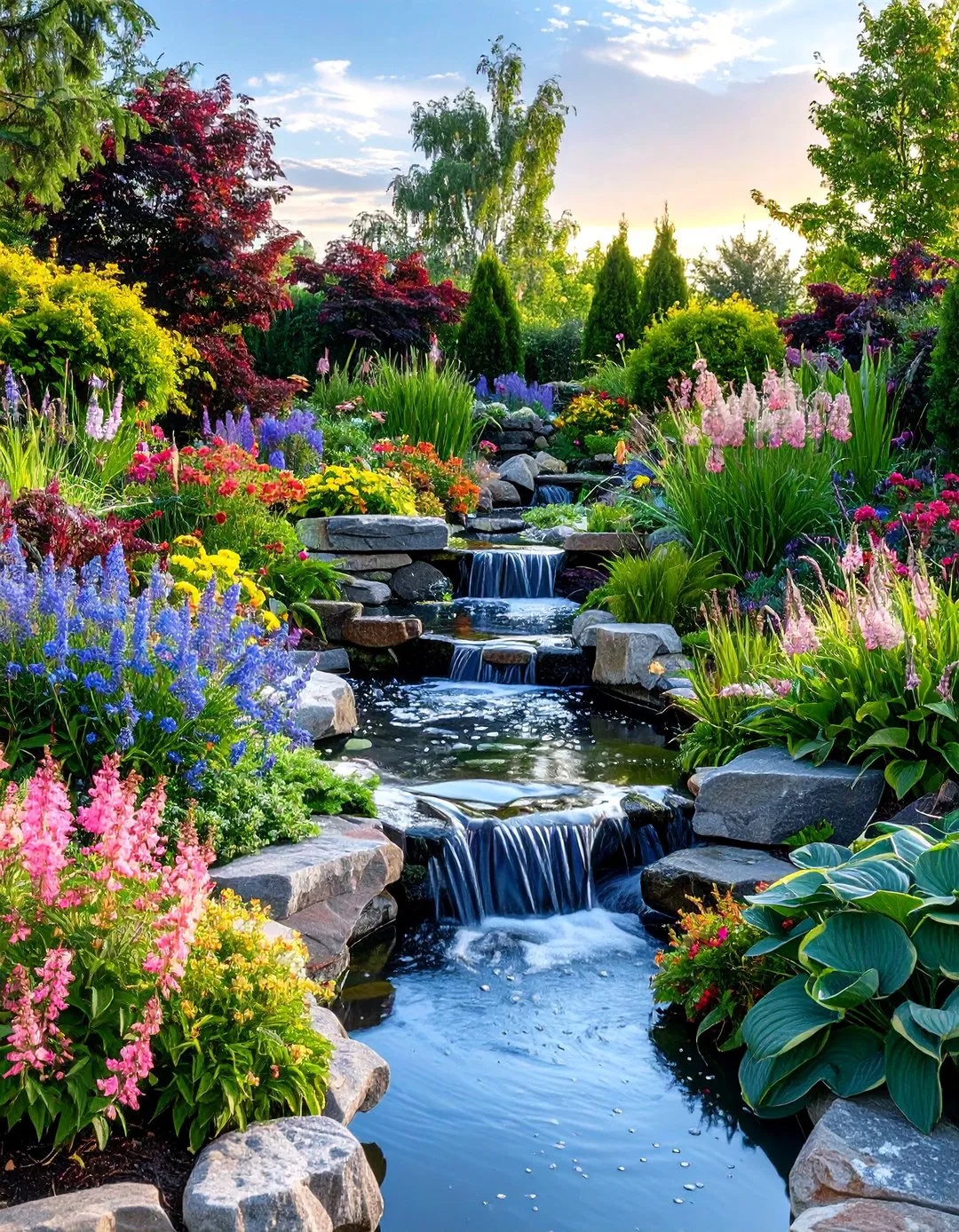 Water Features in Terraced Gardens - Tiered Garden Ideas