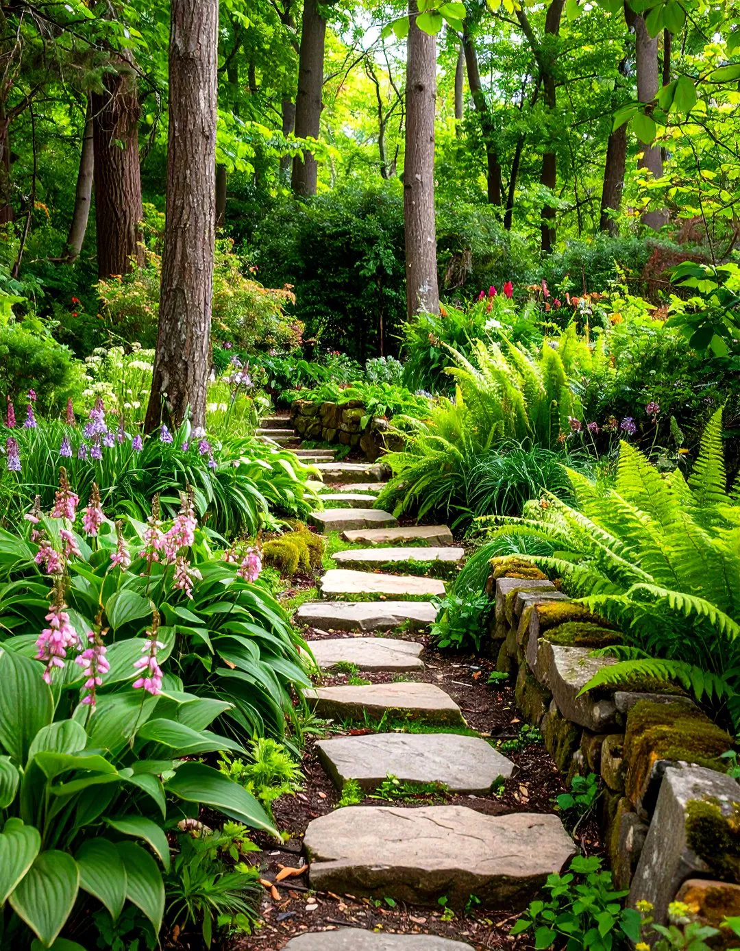 Shaded Woodland Terraces - Tiered Garden Ideas