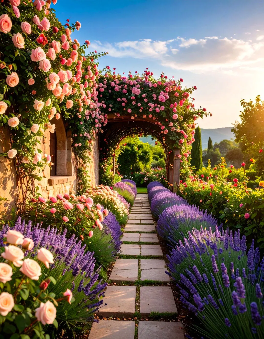 Romantic Rose Terraces - Tiered Garden Ideas