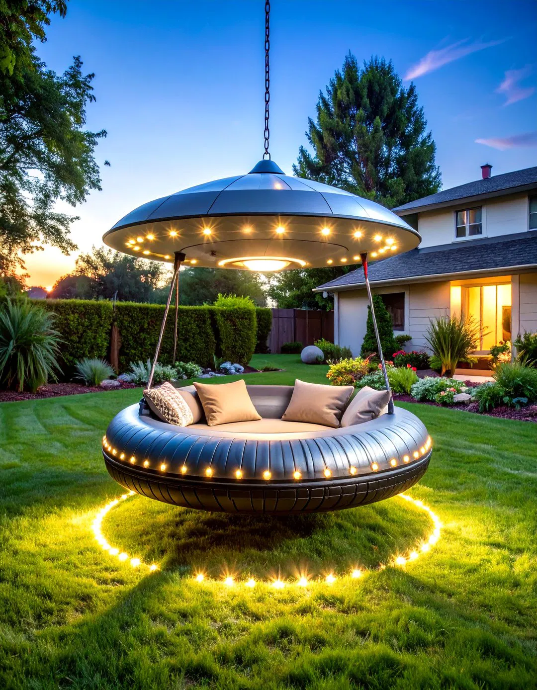 Flying Saucer UFO Tire Swing