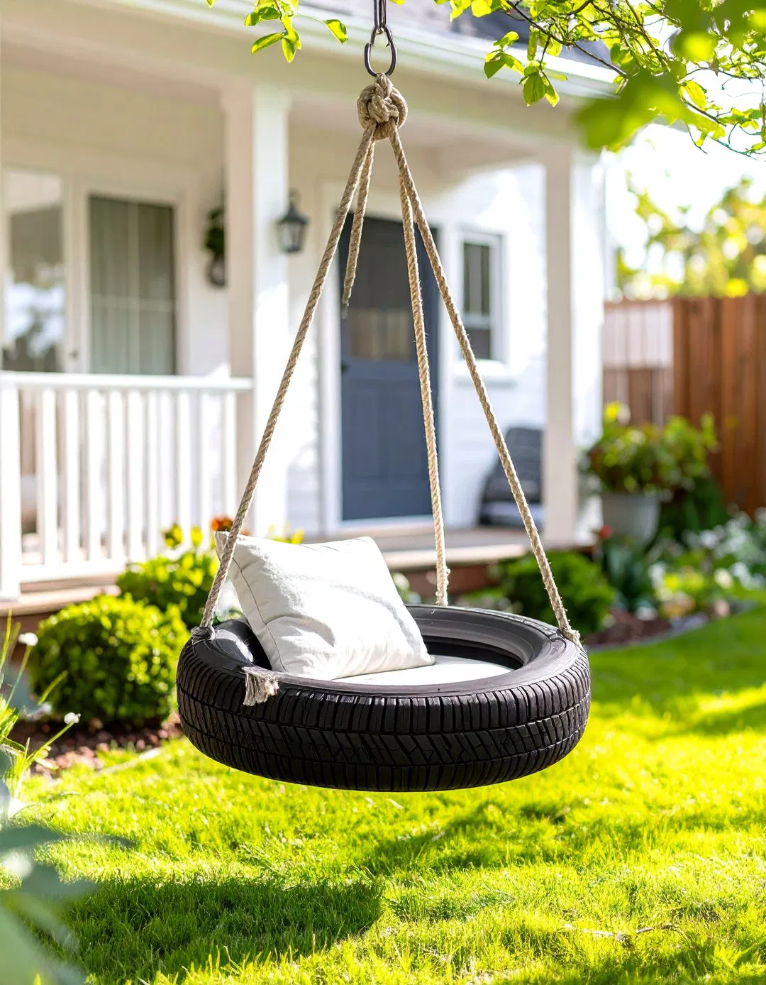 Single Rope Minimalist Tire Swing Design