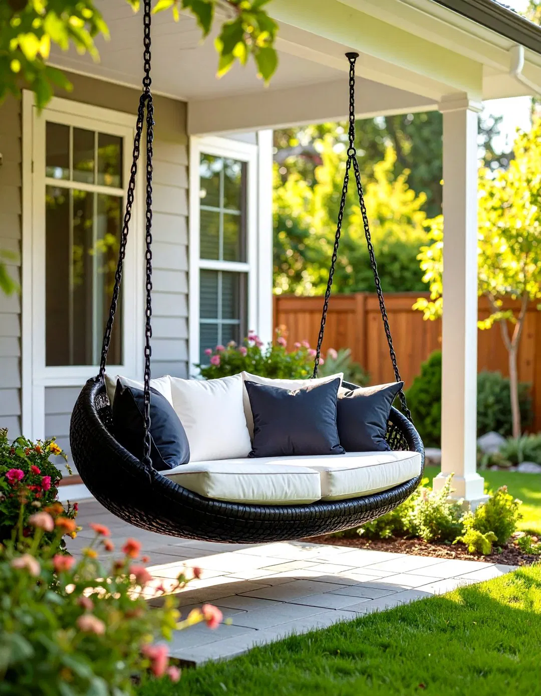 Tire Swing with Cushioned Seating