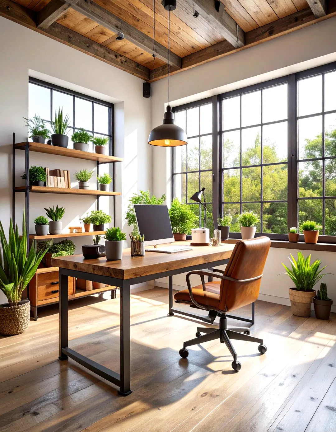 Industrial Sunroom Office