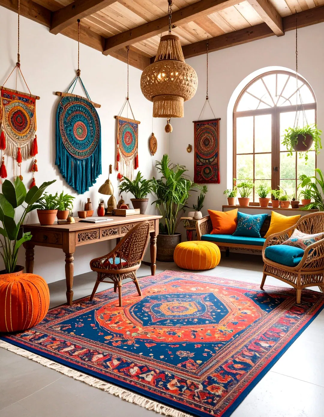 Bohemian Sunroom Office