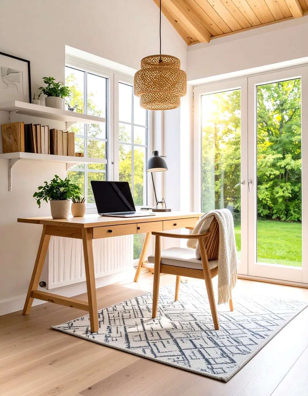 Scandinavian Sunroom Office