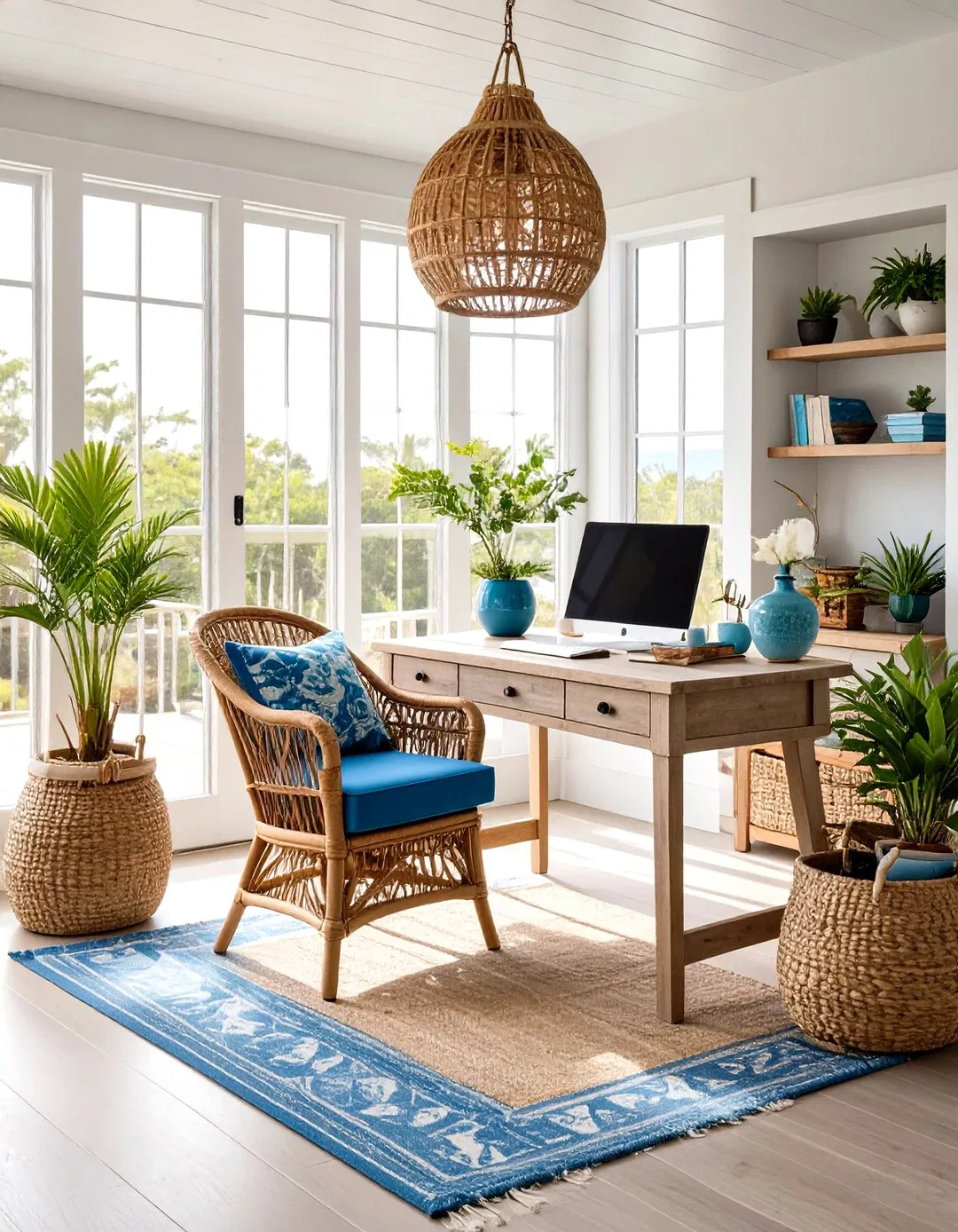 Coastal Sunroom Office