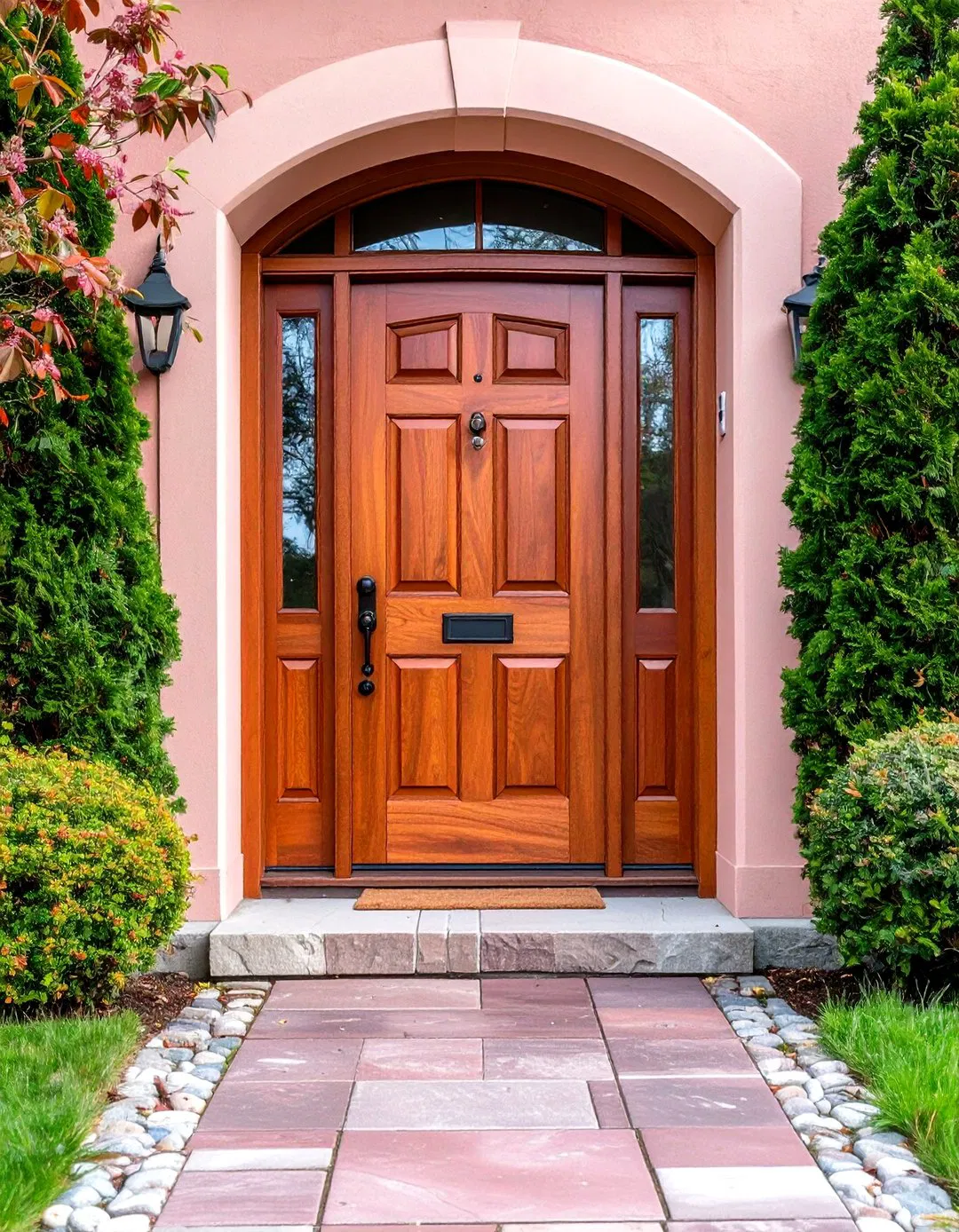 Natural Cherry Stained Front Door