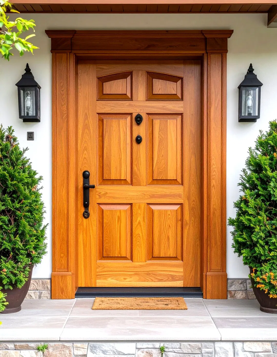 Honey Golden Oak Stained Front Door