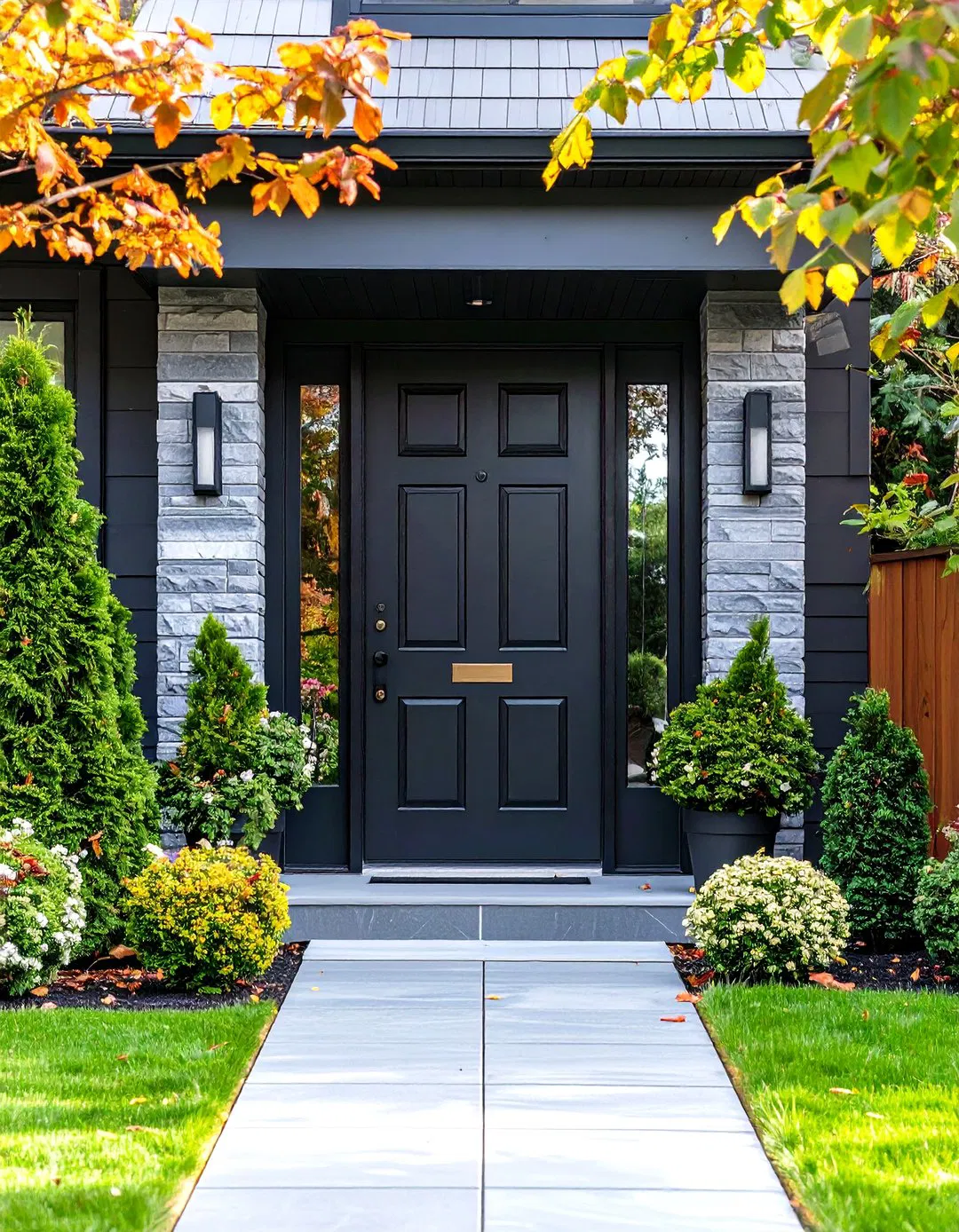 Deep Ebony Stained Front Door