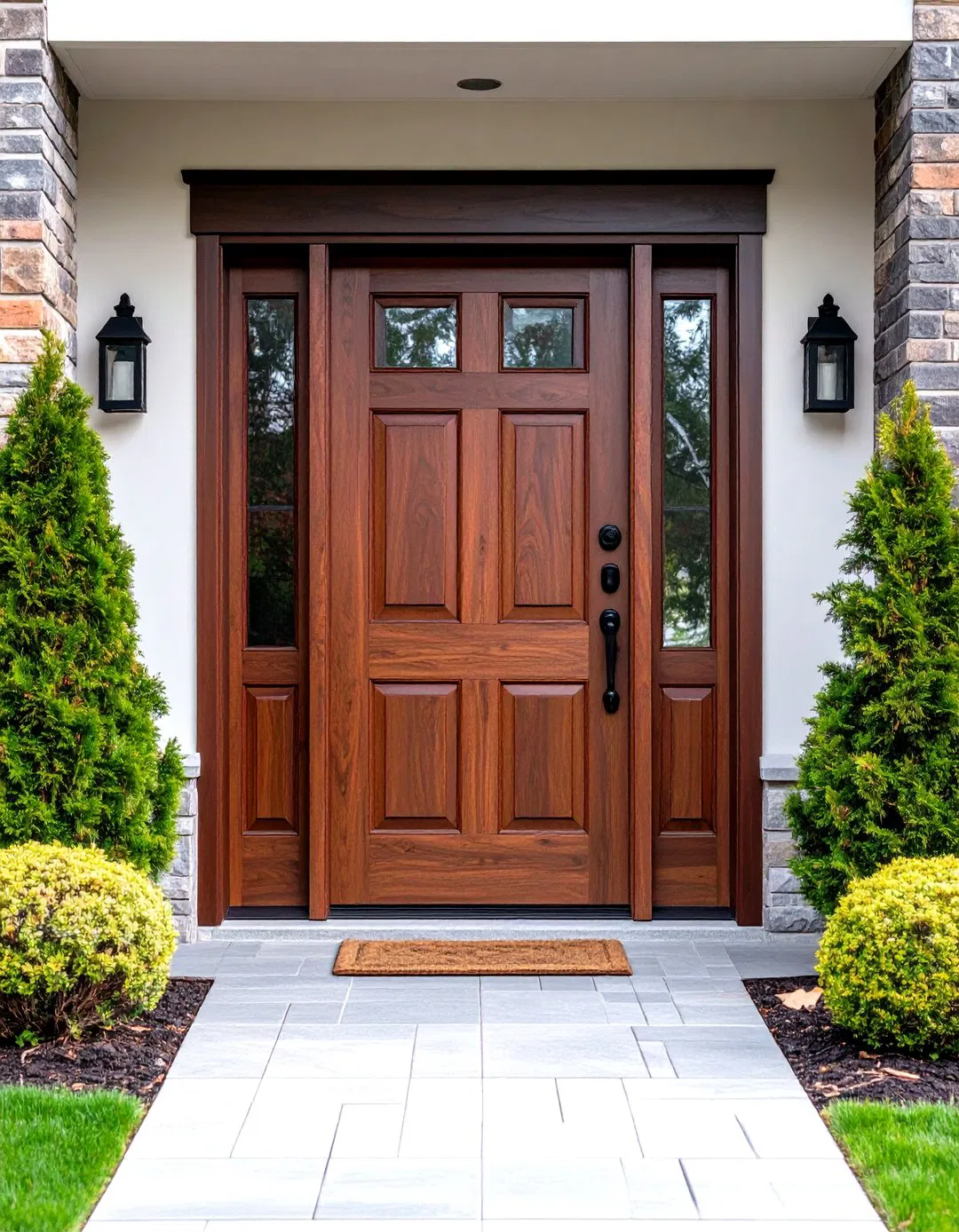 Dark Walnut Stained Front Door
