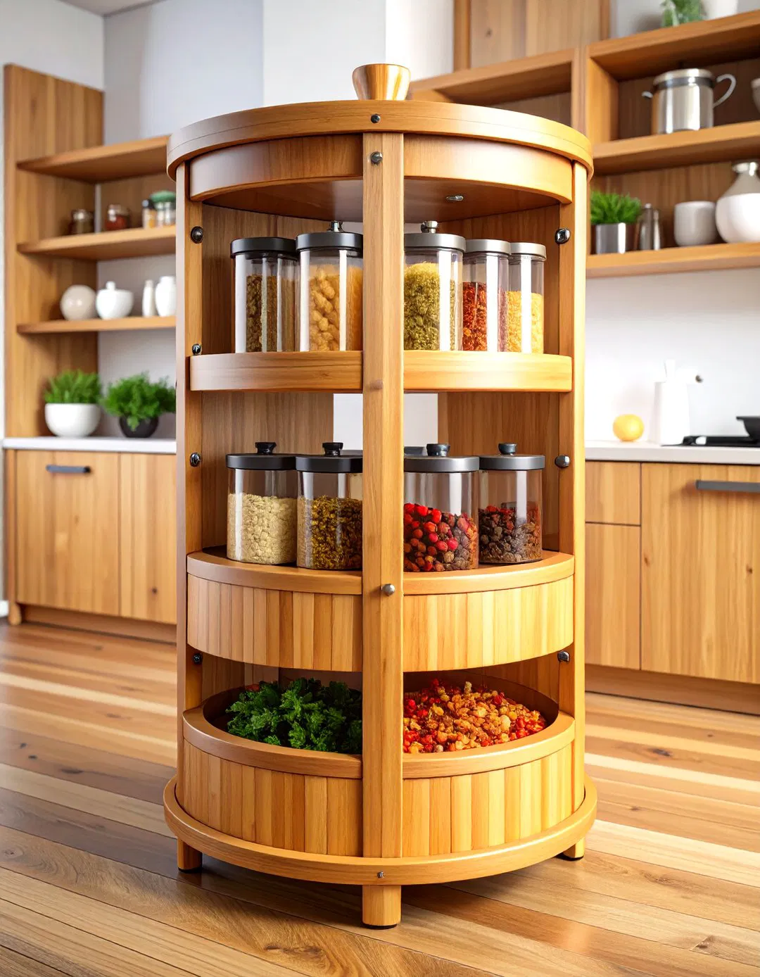 Lazy Susan Rotating Spice Organizers - 24 Spice Rack Ideas
