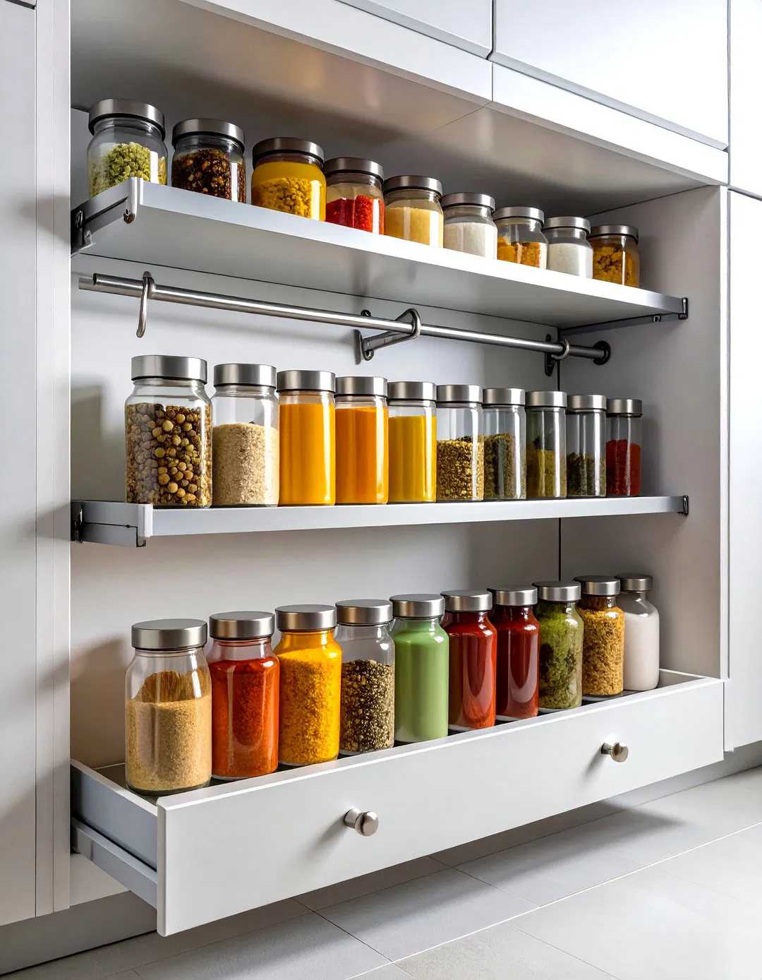 Under Cabinet Pull Down Spice Racks - 24 Spice Rack Ideas
