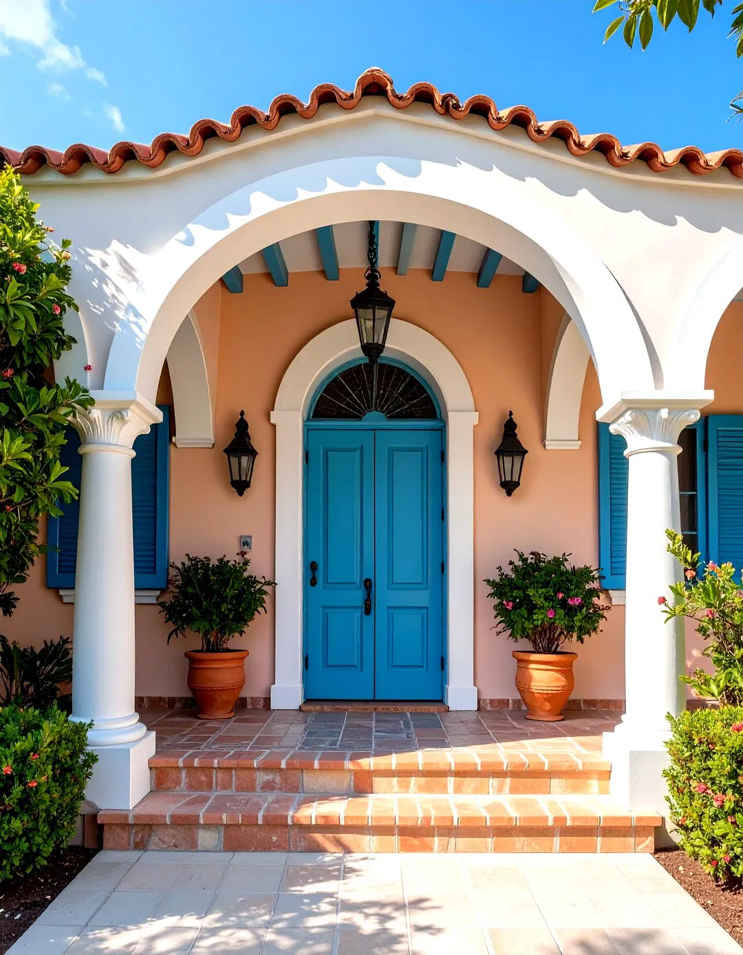 Stucco Archway Entry Porch
