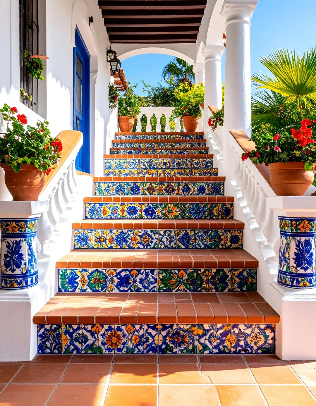 Decorative Tile Riser Staircase
