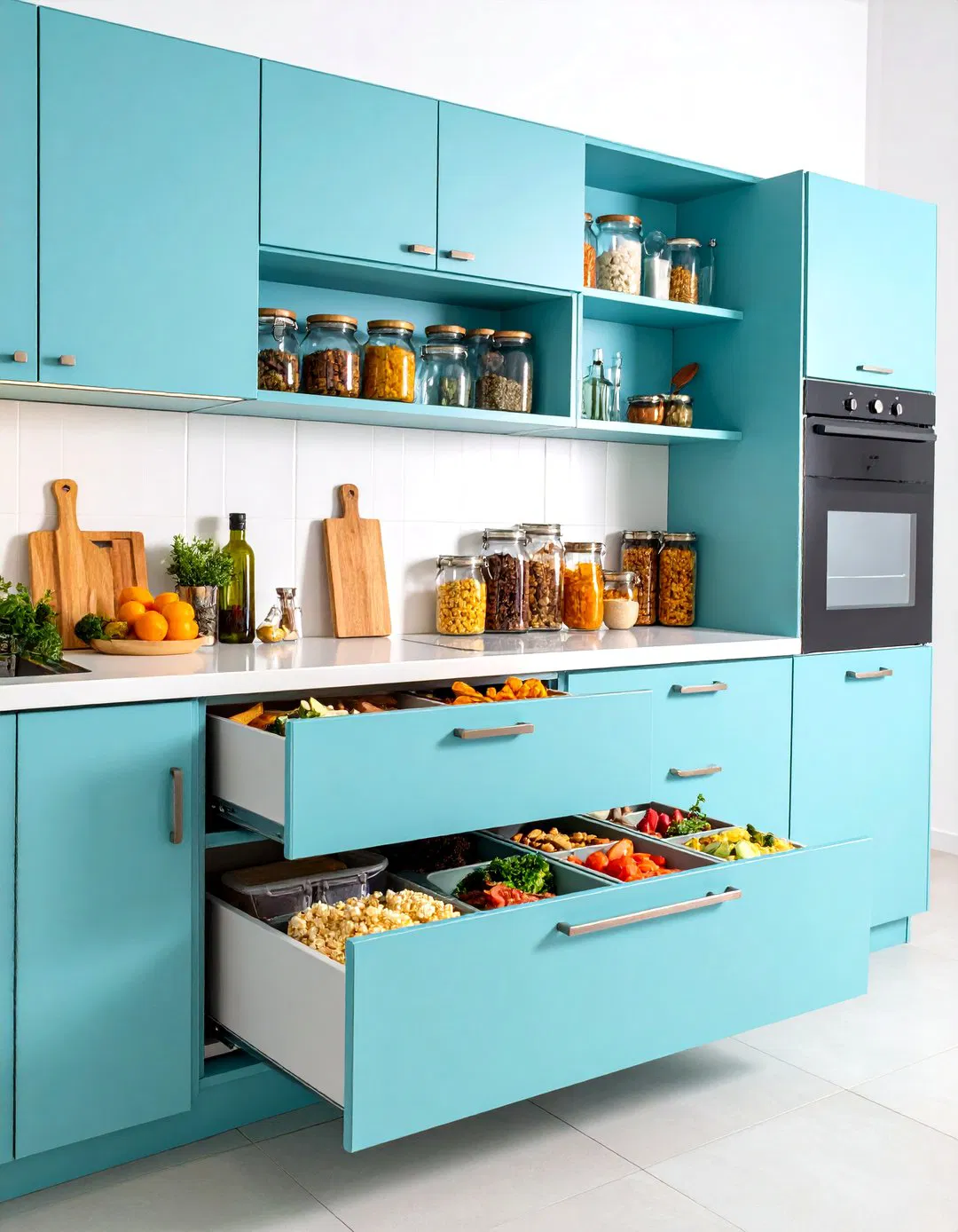 Pull Out Drawer Cabinet Storage - Snack Storage Ideas