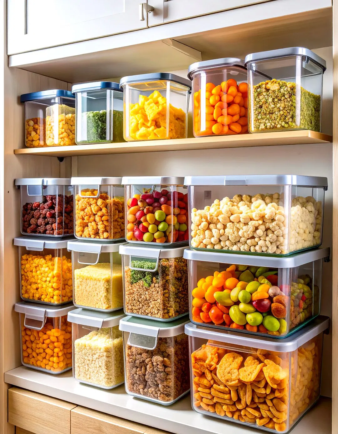 Stackable Bin Cabinet System - Snack Storage Ideas
