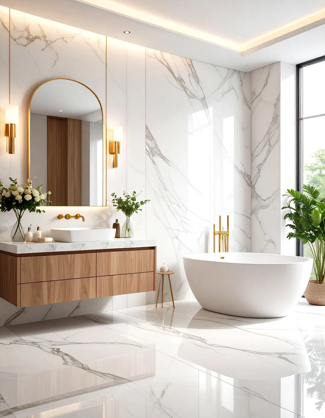 Marble Statement Walls With Dramatic Veining