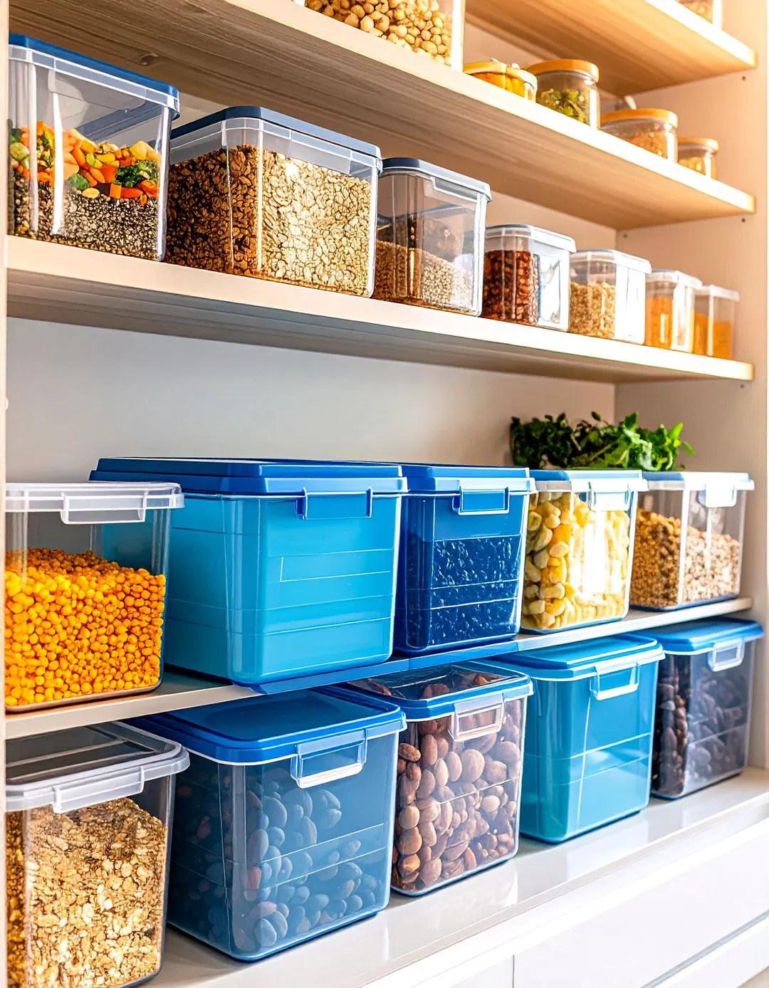 Stackable Bin Organization Method - 24 Small Pantry Ideas