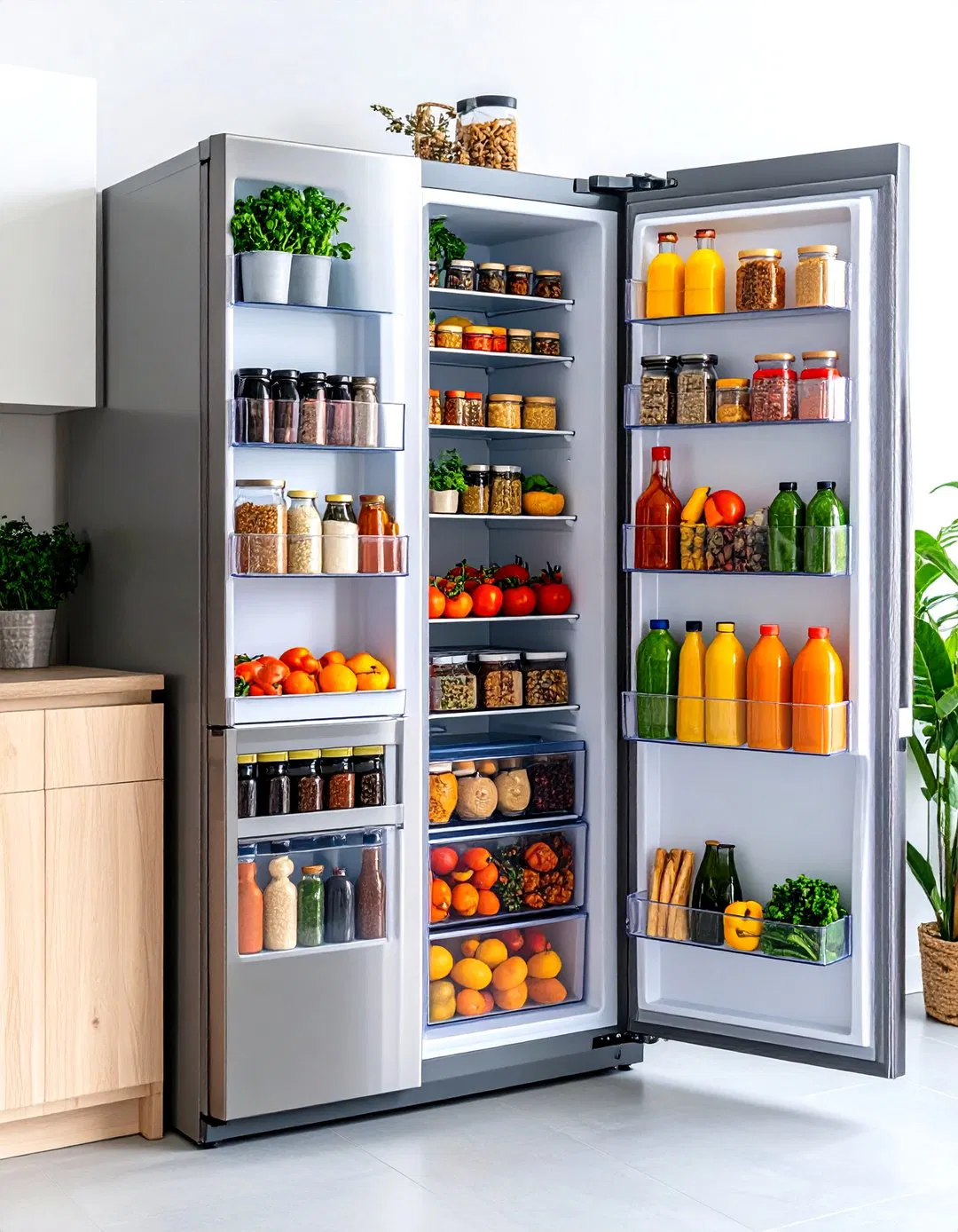 Magnetic Refrigerator Side Pantry - 24 Small Pantry Ideas
