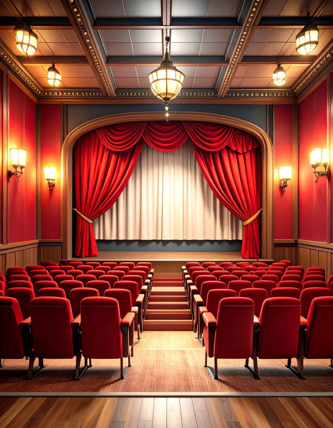 Classic Cinema Room with Vintage Flair