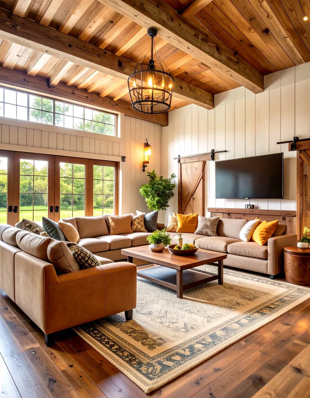 Farmhouse-Style Cozy Media Barn