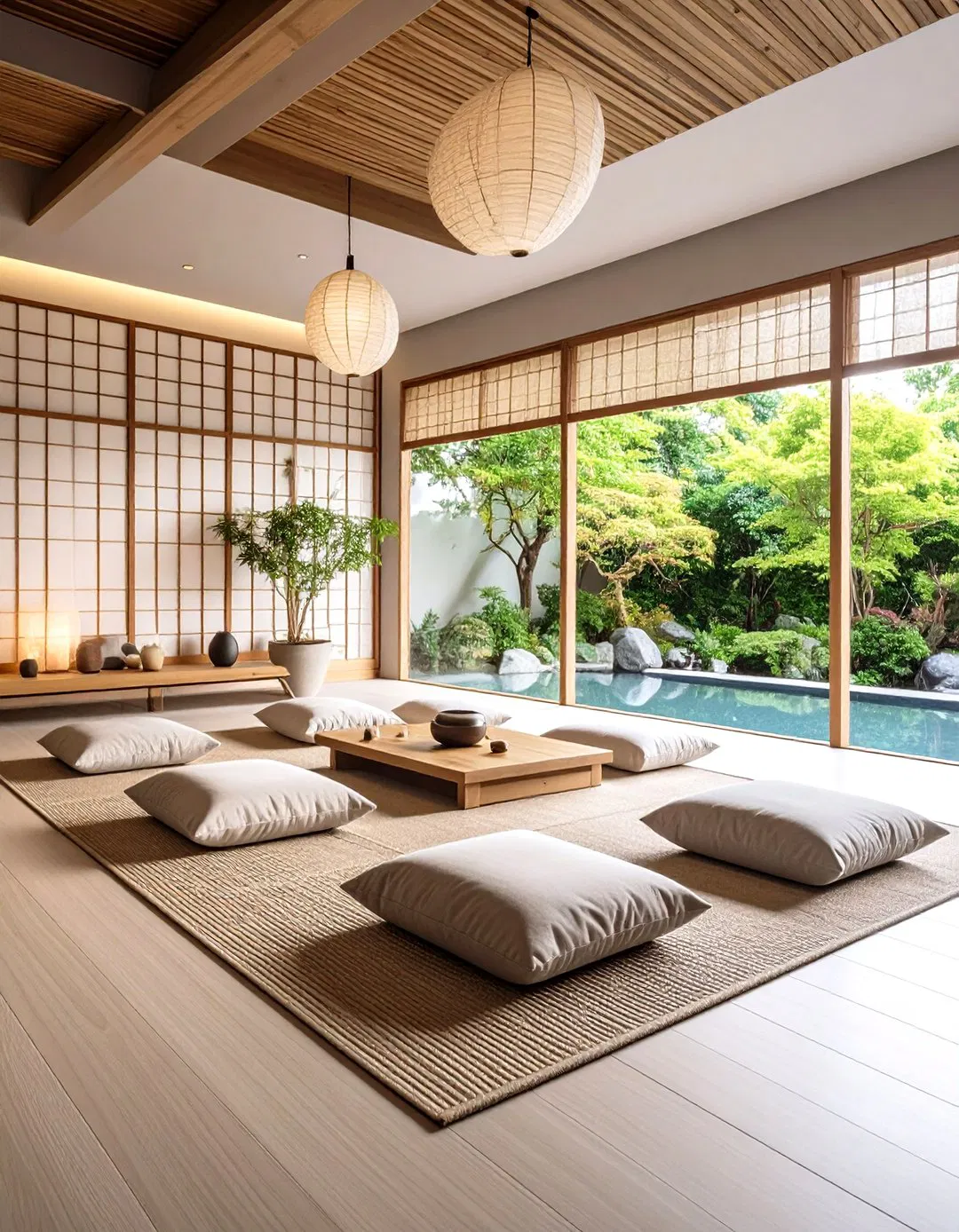 Zen-Inspired Meditation and Media Room