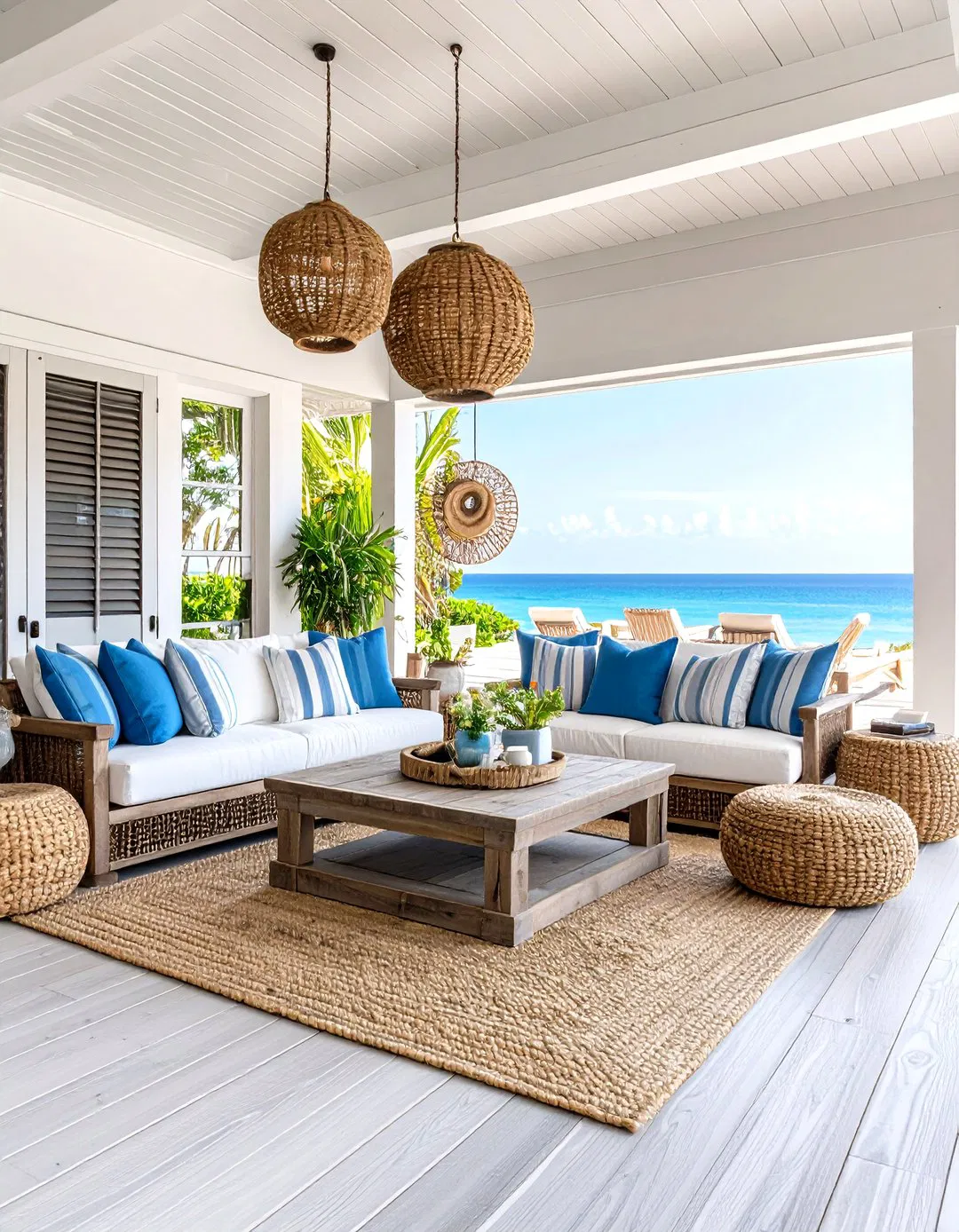 Coastal Beach House Media Deck