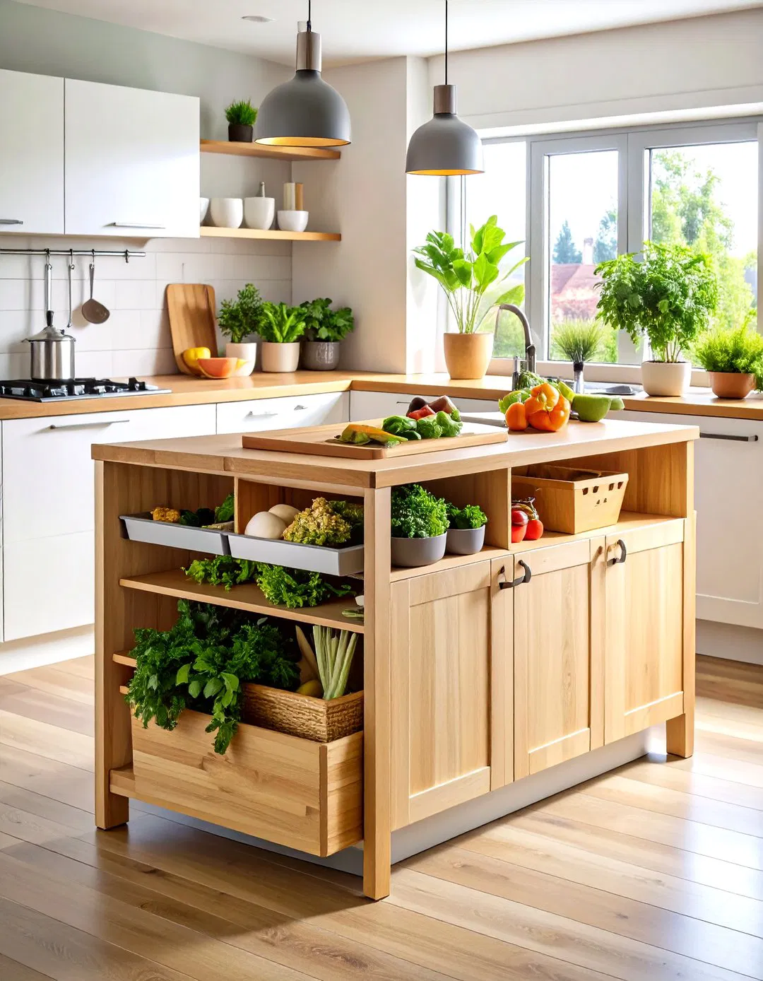 Dedicated Prep Islands with Built-In Cutting Boards