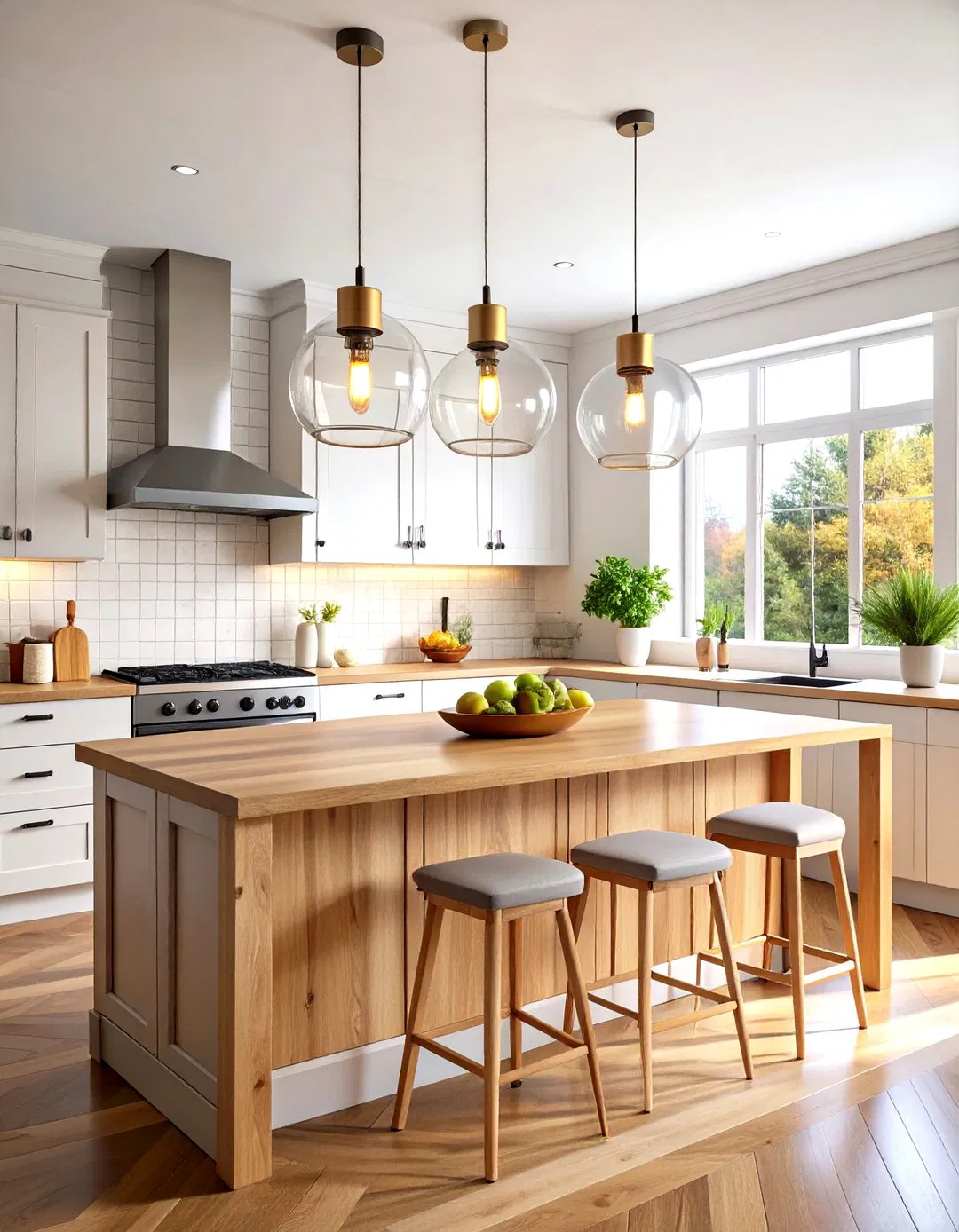 Mini Pendant Lights Over Kitchen Island