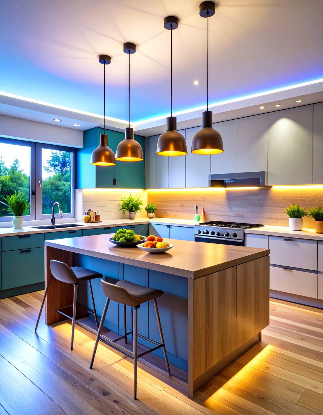Color Changing LED Technology in Kitchen