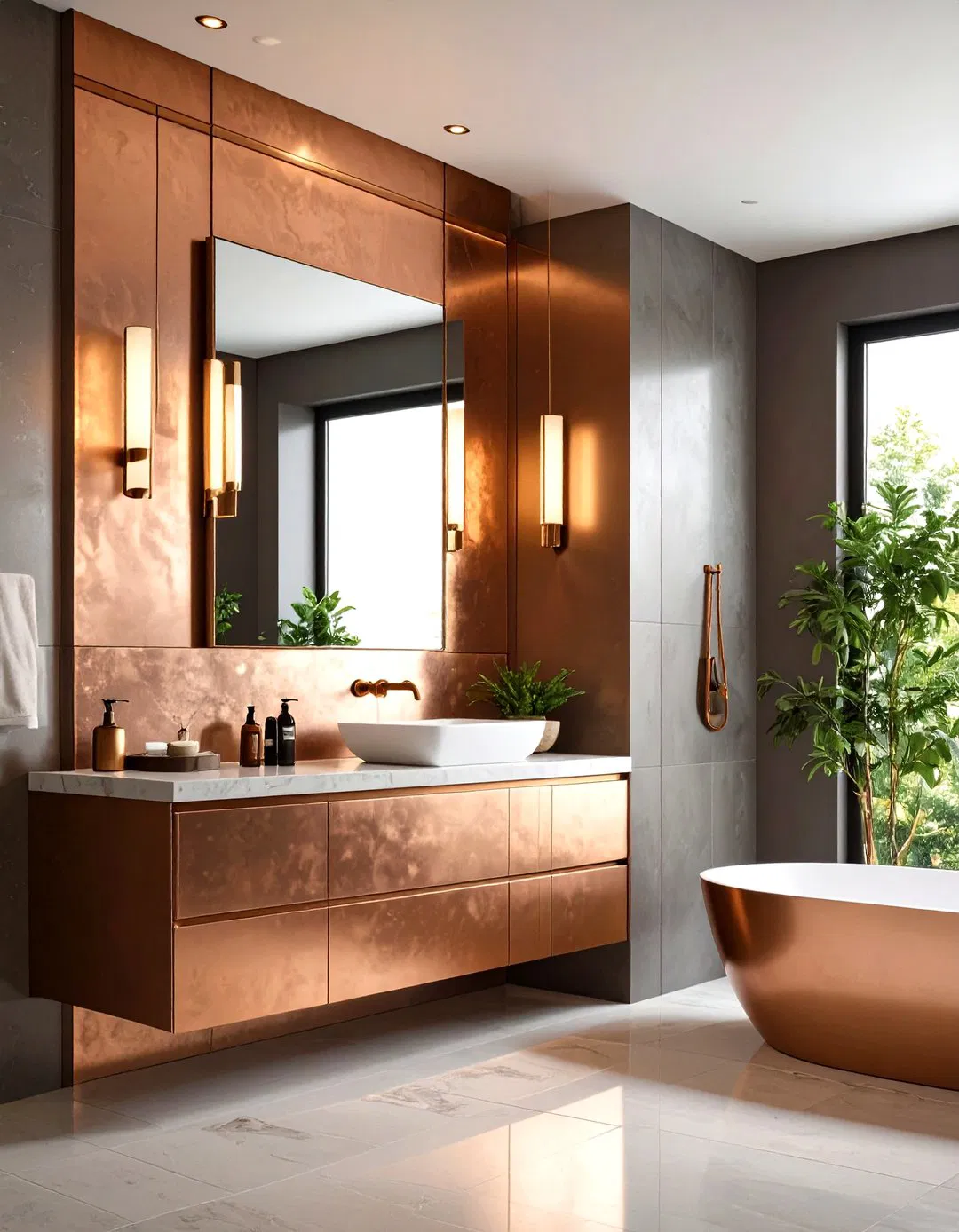 Metallic Finish Accent Niche