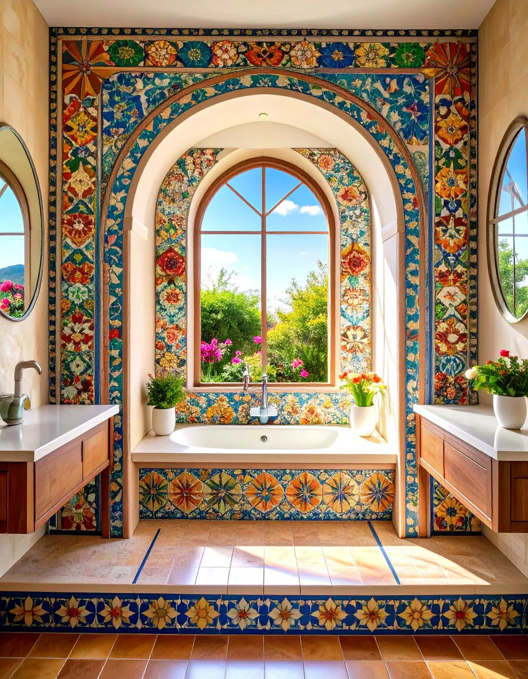 Mosaic Border Frame Niche