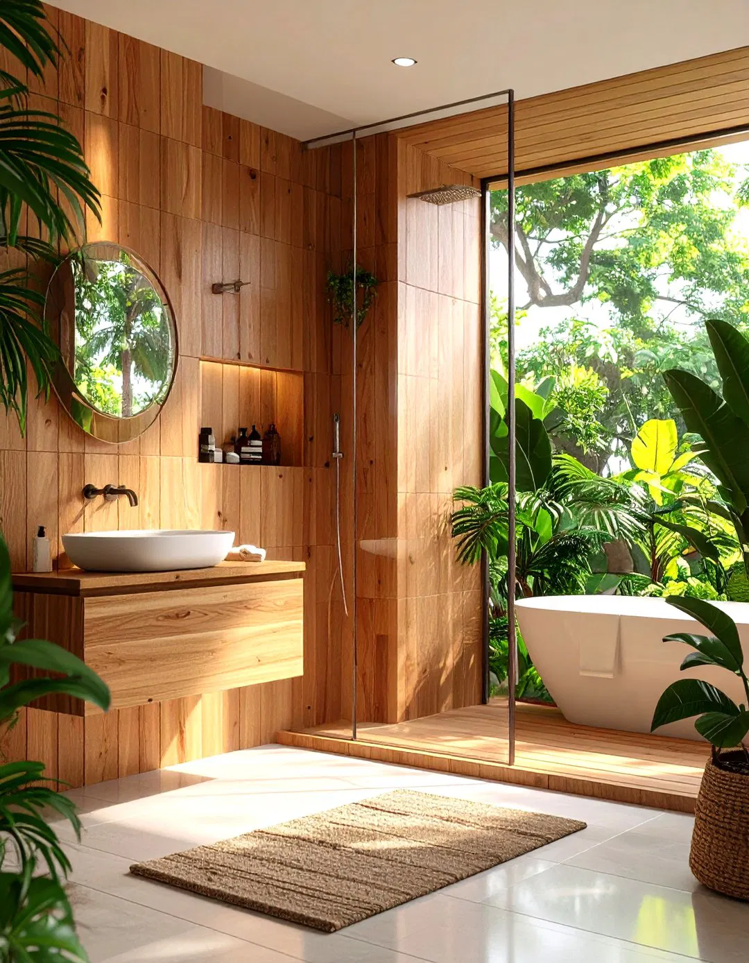Wood Look Tile Spa Niche