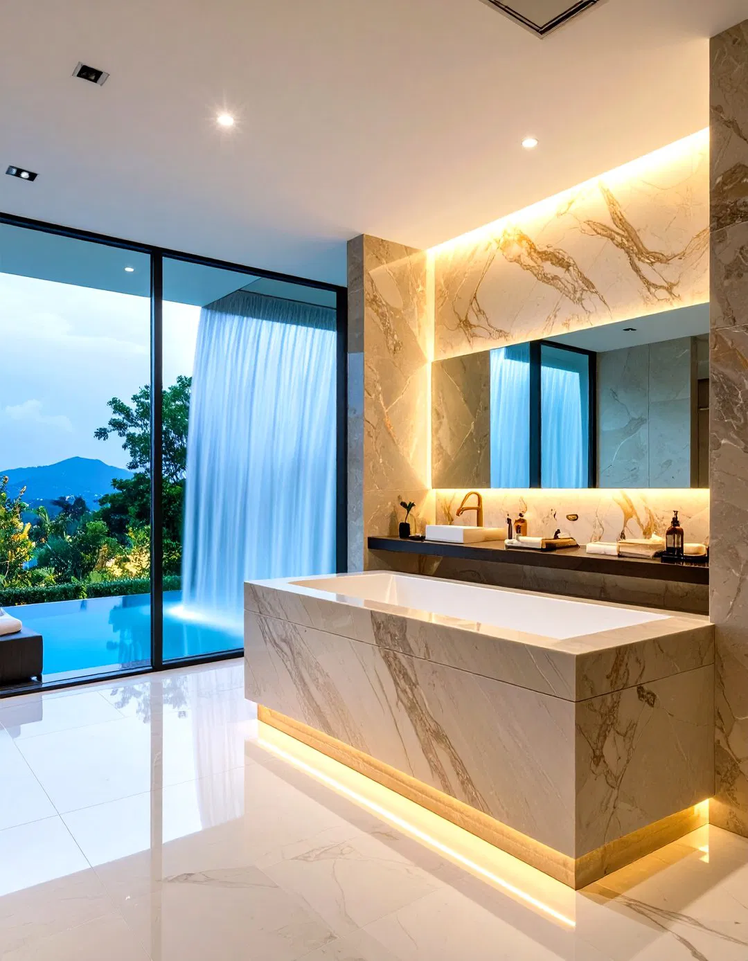 Waterfall Edge Stone Niche