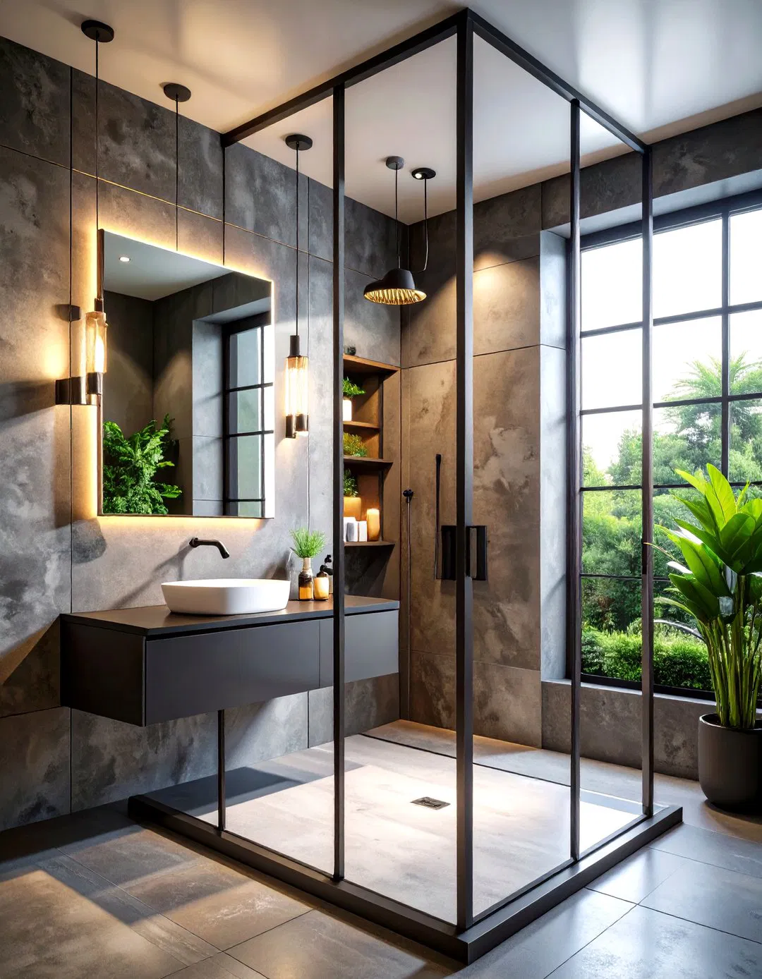 Industrial Modern Metal Frame Niche