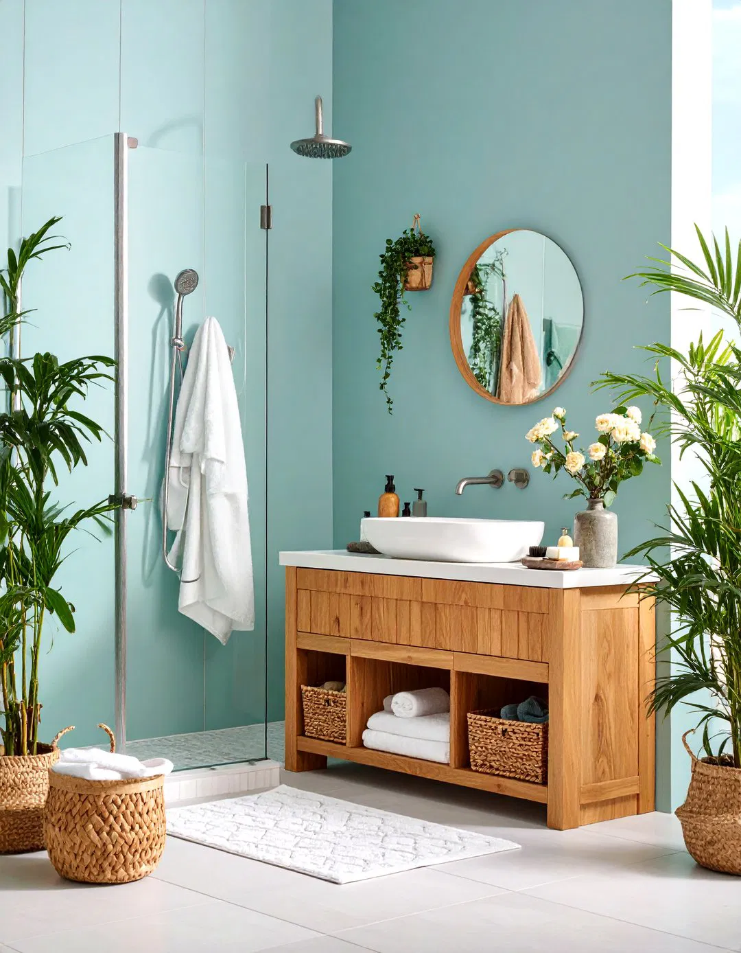 Built-In Shower Benches with Storage