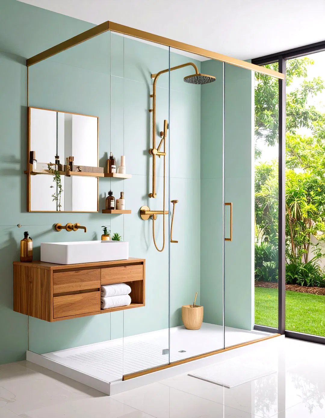 Shower Door Track Storage