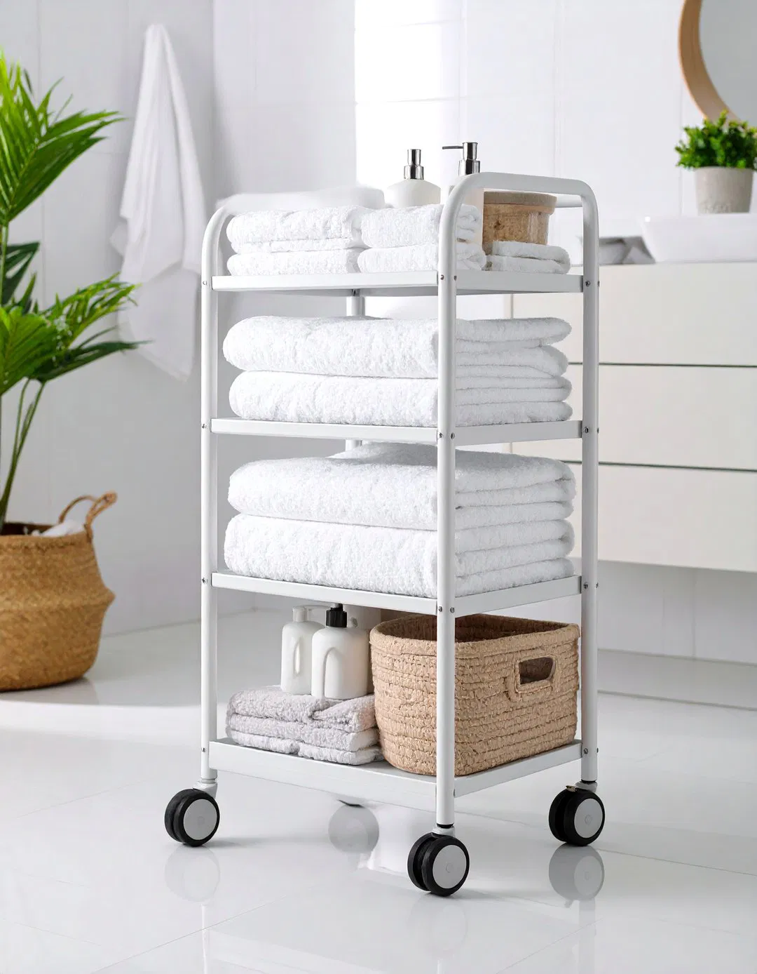 Rolling Storage Cart - Small Bathroom Storage Ideas