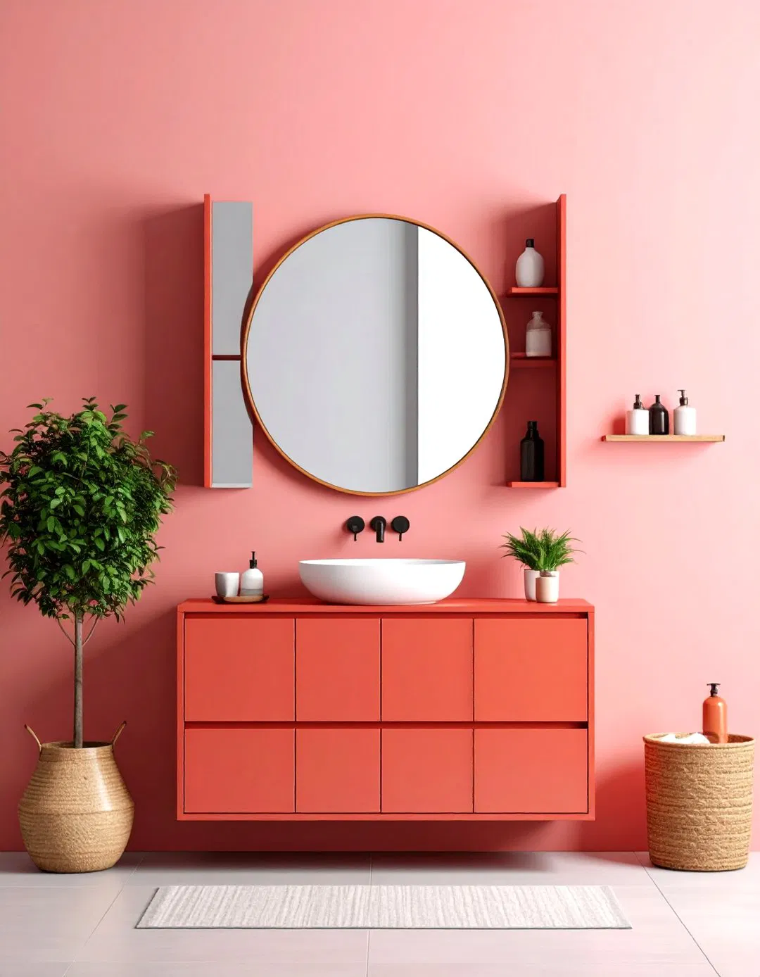Wall-Mounted Cabinet with Mirror Front