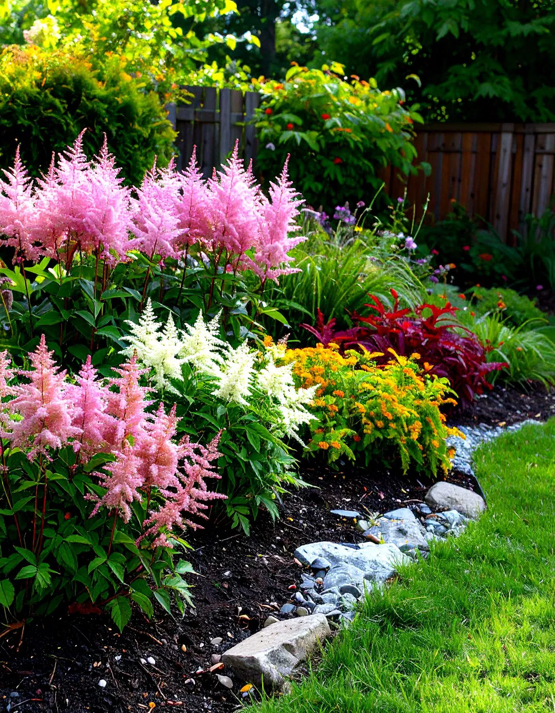 Astilbe Perennial Border Gardens - Shade Garden Ideas