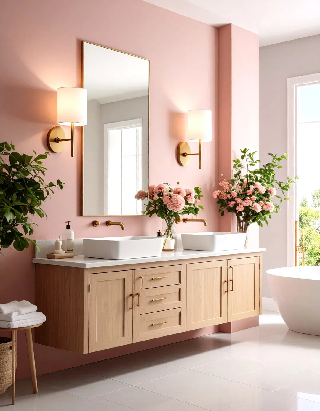 Wall Mounted Sconces with Brass Accents