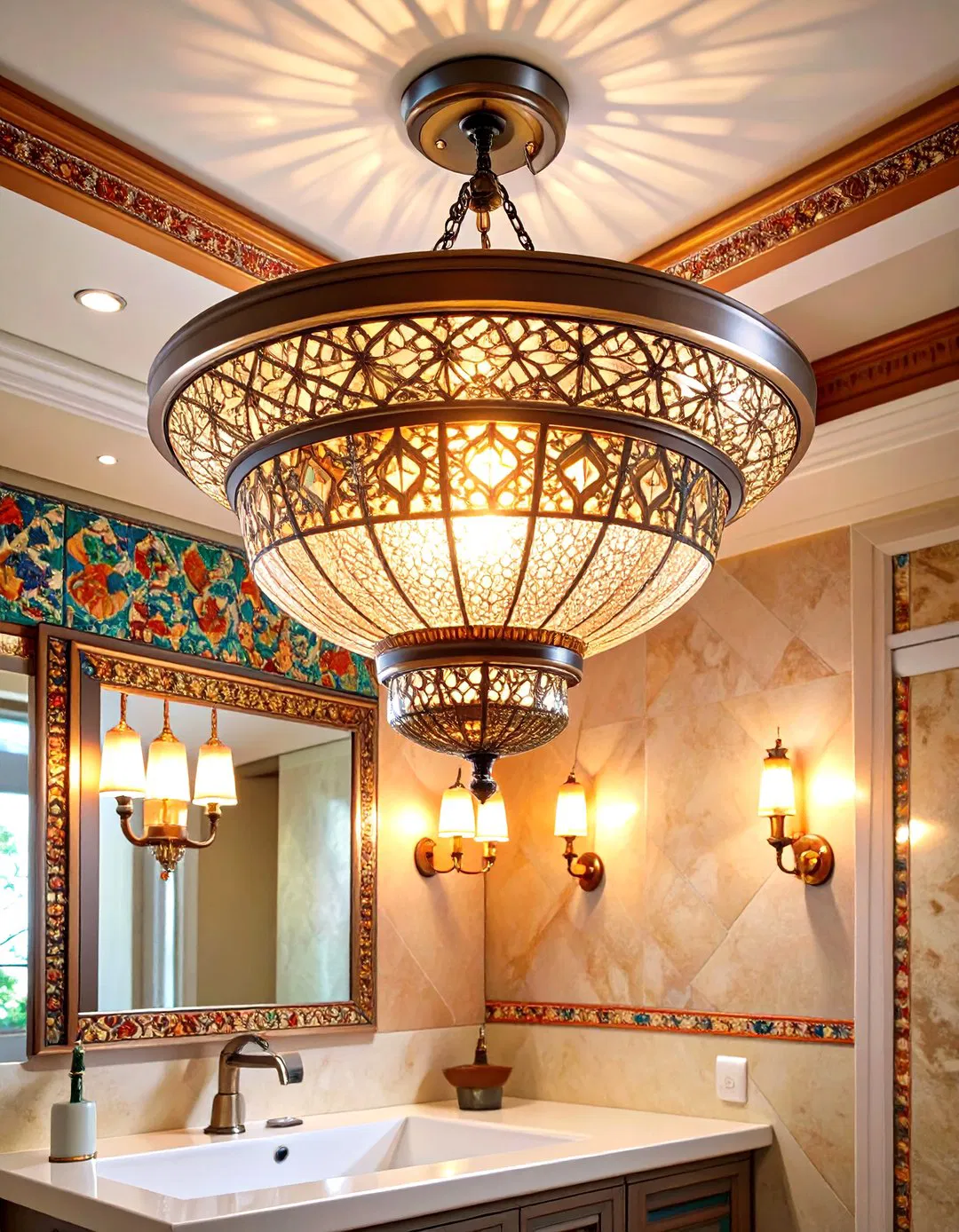 Flush Mount Ceiling Light with Decorative Pattern