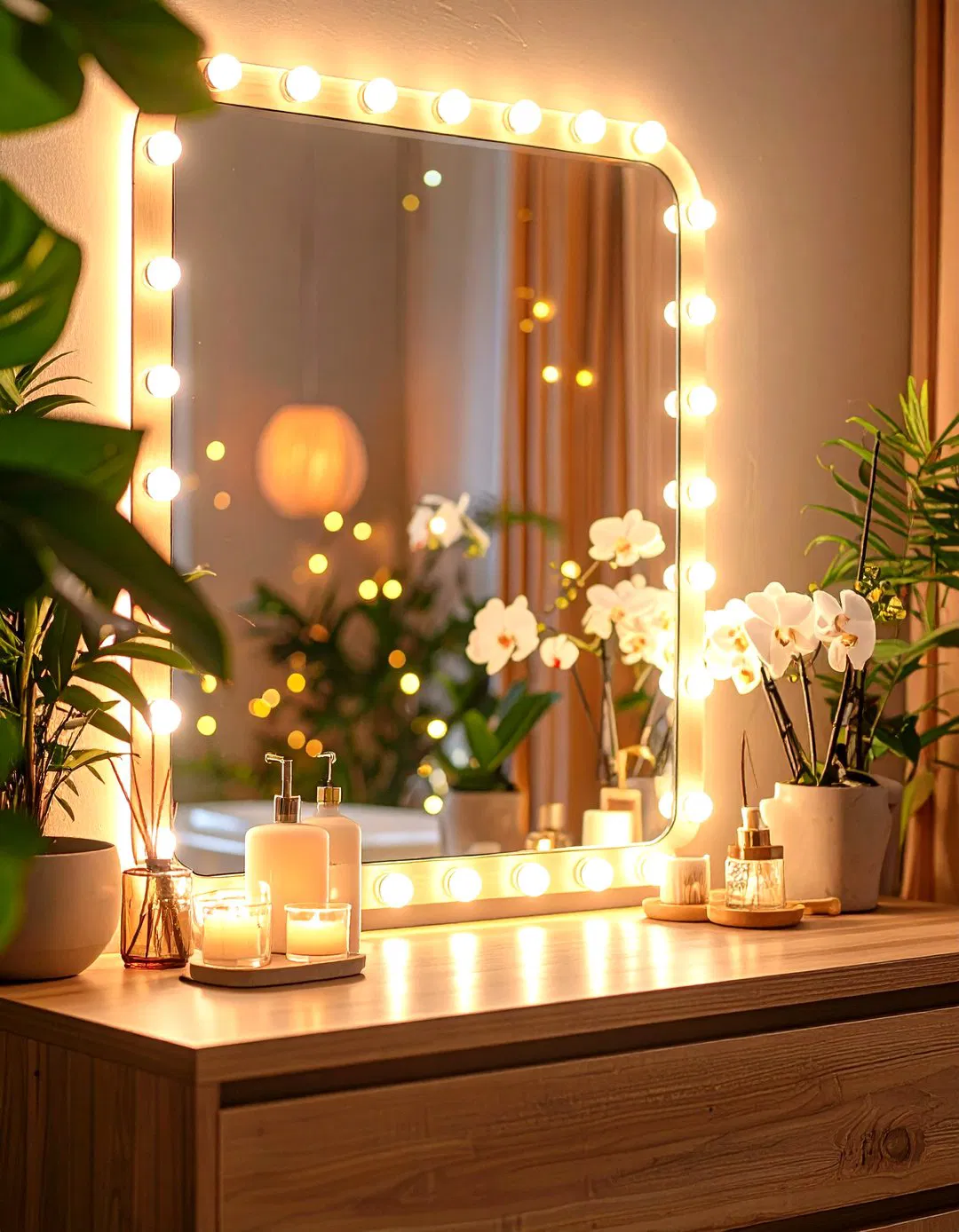 Bathroom Mirror with Perimeter LED Strip Framing