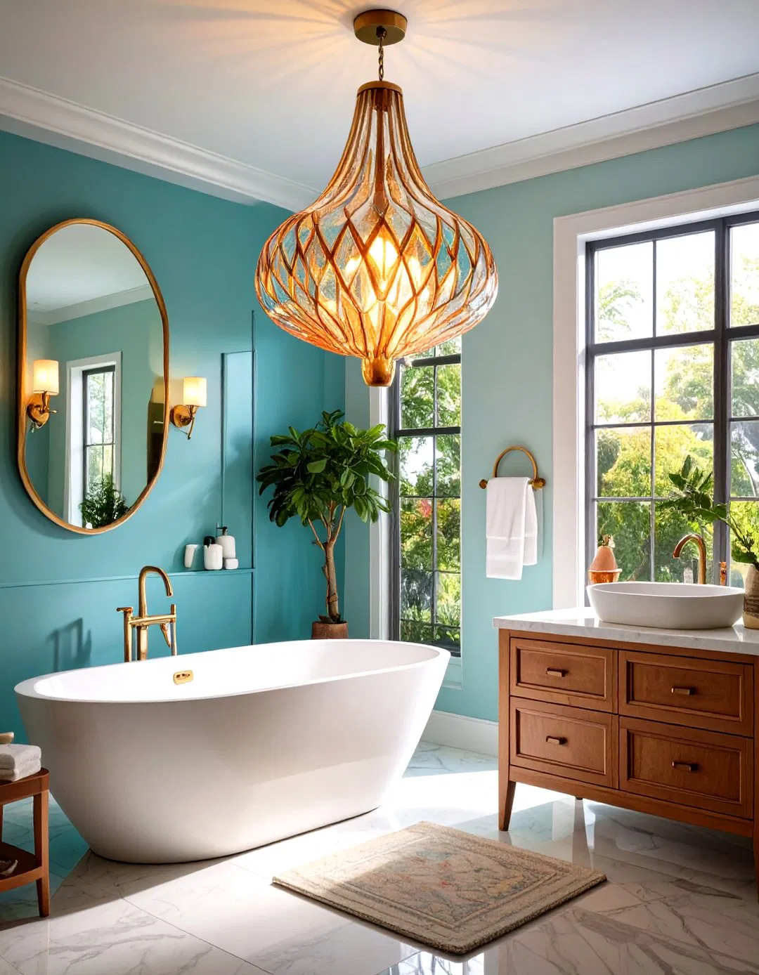 Artistic Statement Light Fixture as Focal Point